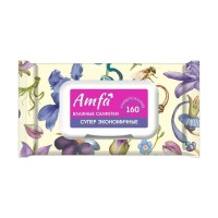 AMFA Влажные салфетки супер-эконом с клапаном 160шт